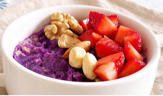 purple sweet potato oat porridge